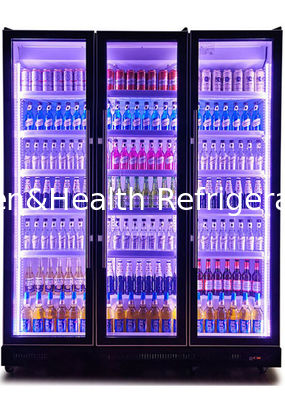 نمایشگر آبجو درب شیشه ای مشکی عمودی با سیستم خنک کننده فن