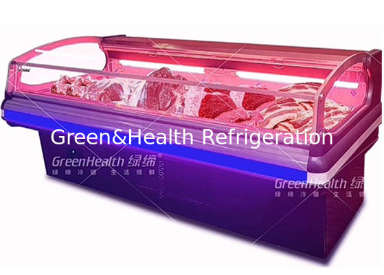 سیستم دوشاخه با ظرفیت بزرگ یخچال نمایشگر گوشت خنک کننده دینامیک