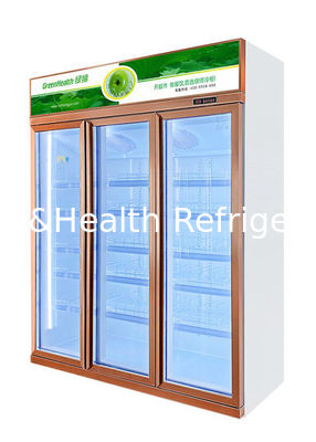نمایشگر درب شیشه ای عمودی کولر نوشیدنی تجاری لوکس قفسه های قابل تنظیم یخچال