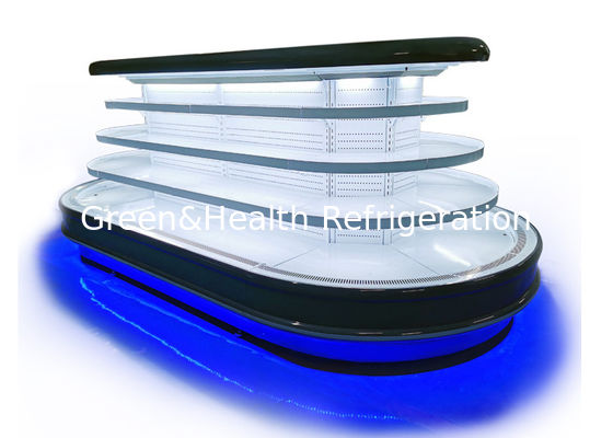 چیلر نمایشگر جزیره گرد چند طبقه تجاری برای سبزیجات میوه سوپرمارکت