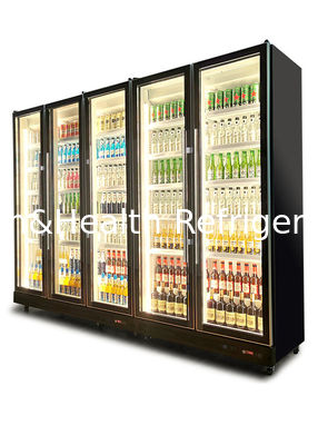 یخچال نوشابه مشکی عمودی درب شیشه ای خود بسته برای KTV