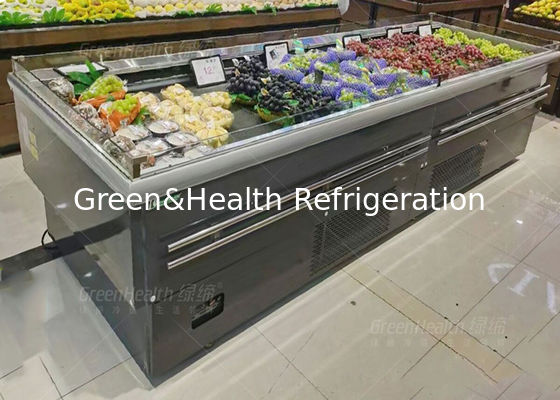عرضه کارخانه میوه فروشگاه نمایش باز کولر جزیره ای برای استفاده تجاری
