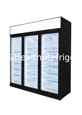 فریزر شیشه ای نمایشگر شیشه ای هایپر مارکت گرم کن عمودی سه درب 220 ولت 1450 لیتری