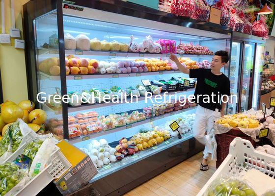 3600 وات کم نویز صفحه نمایش تجاری فریزر چند طبقه باز نوشیدنی شیر نمایش یخچال برای فروشگاه