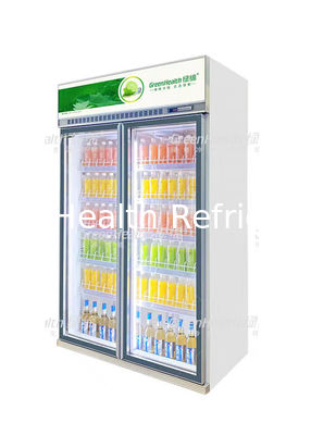 درب شیشه ای عمودی نوشیدنی یخچال فرکانس متغیر 1530L 5 قفسه قابل تنظیم