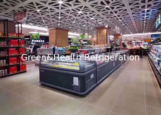 نمایشگر تجاری بستنی جزیره قفسه سینه فریزر بدون یخ زدایی