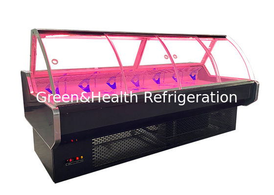 یخچال تجاری نمایشگر غذای گوشت ماهی با درب شیشه ای 1045 وات
