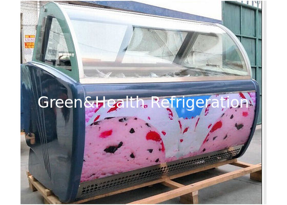 فریزر 12 تابه ای بستنی نمایشی تجاری ژلاتو بدون فراست