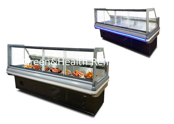 OEM Vertical Fresh Meat Deli Display یخچال سوپرمارکت صفحه نمایش مواد غذایی