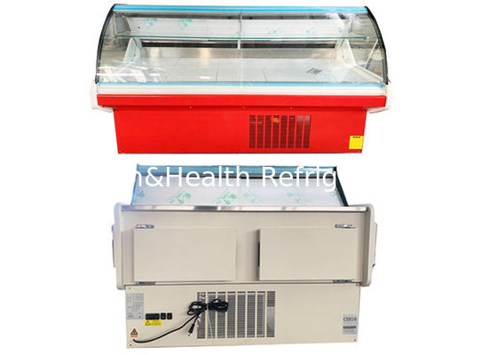 ویترین گوشت شیشه ای منحنی یخچال نمایشگر دلی R404a 2M