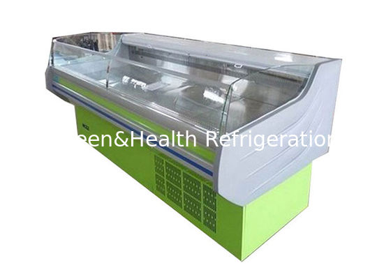 ماهی گوشت غذاهای دریایی میز نمایش یخچال نمایشگاه برای سوپرمارکت یخچال افقی