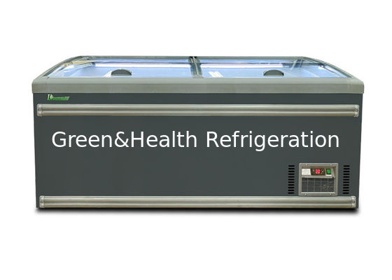 قفسه ي لوکس يخچال عميق پنجره ي کششي شيشه اي منحني در بالا 1040L