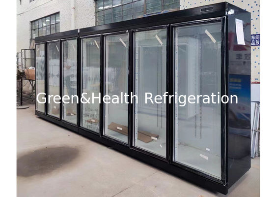 درب شیشه ای یخچال نوشیدنی های سرد خنک کننده نوشیدنی های تجاری فن خنک کننده