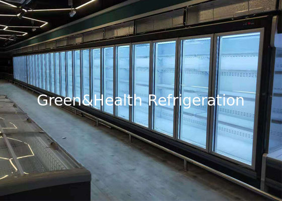 5 قفسه چند طبقه کولر باز سبزیجات میوه درب شیشه ای نمایشگاه کالاها