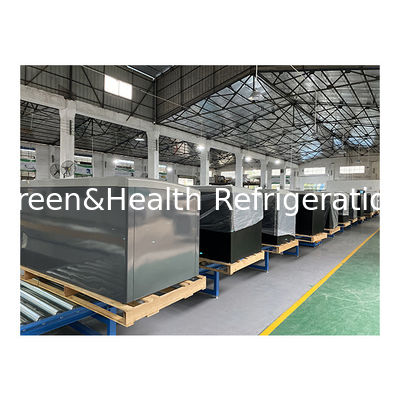 فروش مستقیم کارخانه نیمه باز درب کشویی شیشه فولاد ضد زنگ کالاهای منجمد ذخیره سازی جزیره کابینت یخچال