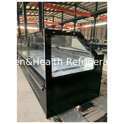 Large Commercial Horizontal Static Cooling Design With Evaporator Gravity Service Counter Meat Beef Display Freezer
