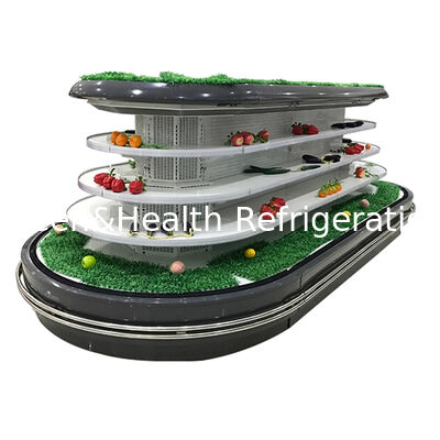 یخچال تجاری چند طبقه روباز با یخ زدایی خودکار، نورپردازی LED و صرفه جویی در انرژی برای نمایش سوپرمارکت
