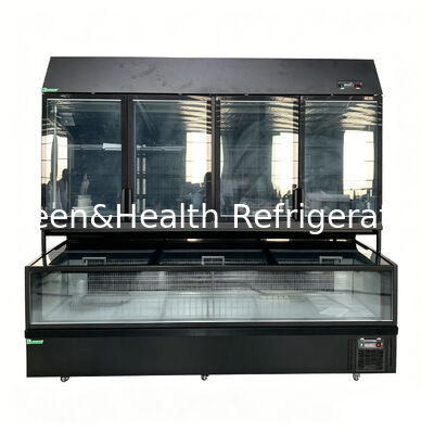 یخچال جزیره ای دوگانه با فولاد ضد زنگ / شیشه خارجی و ظرفیت 850L برای نمایش سوپرمارکت