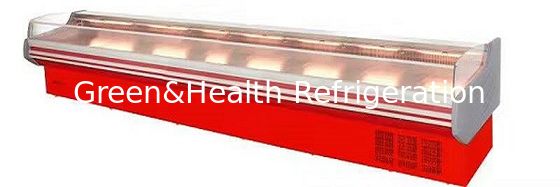 یخچال و فریزر نمایشگر ROHS Deli ، ویترین یخچال دار 2 متر نمایش باز برای غذاهای دریایی گوشت
