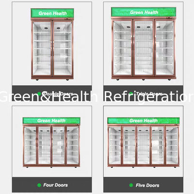 یخچال و فریزر درب شیشه ای تجاری سوپر مارکت R134 Upright