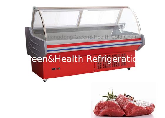 گوشت فروشی شیشه ای خمیده غذا و گوشت بسته بندی شده فریزر