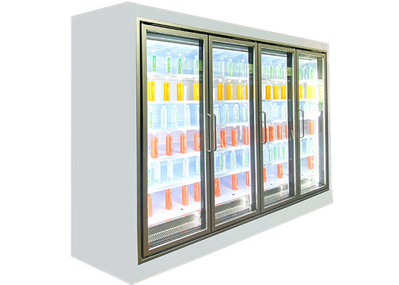 چیلر چند طبقه عمودی با صفحه نمایش مشروب درب میله یخچال صرفه جویی در مصرف انرژی